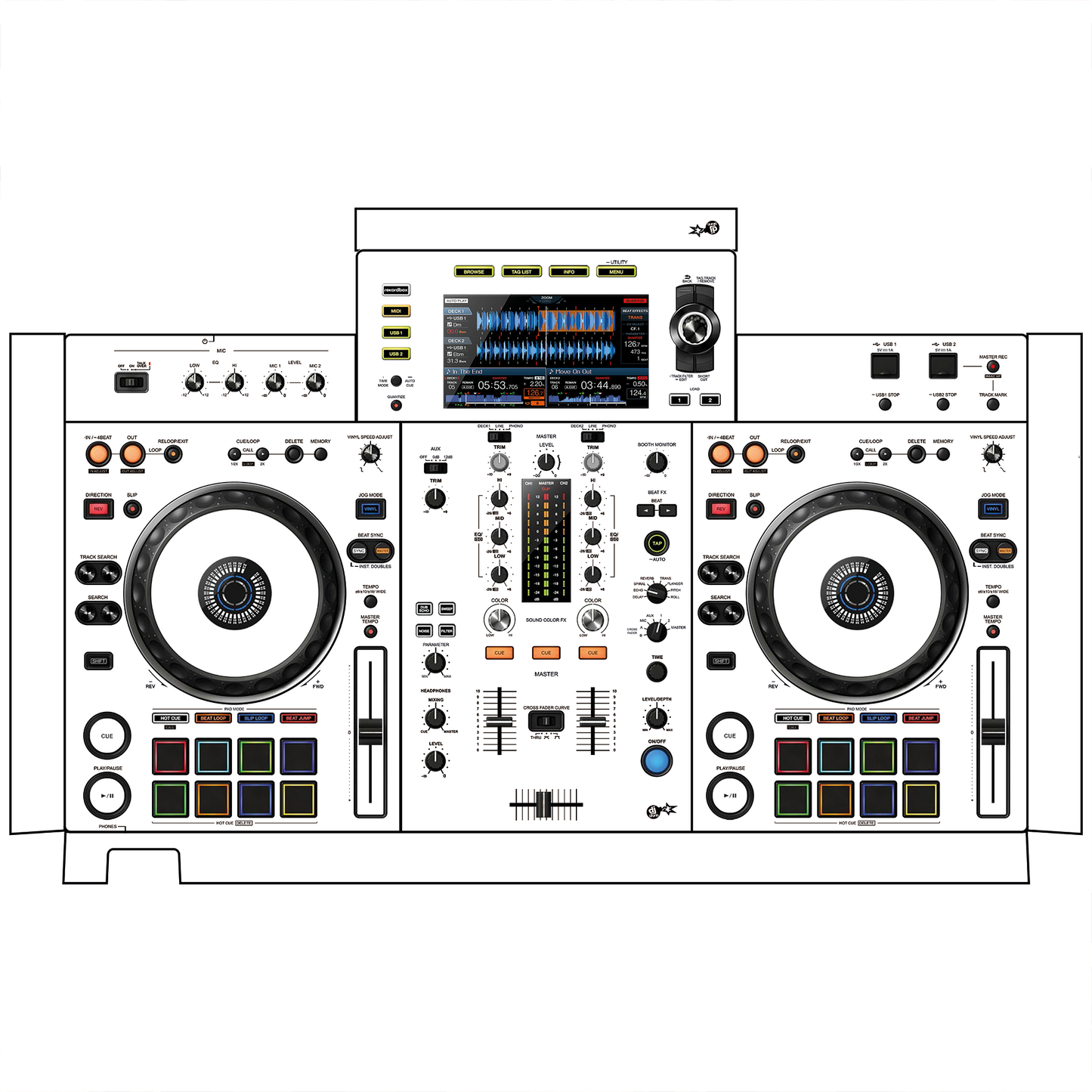 Pioneer DJ XDJ RX 2 Skin - Flere varianter