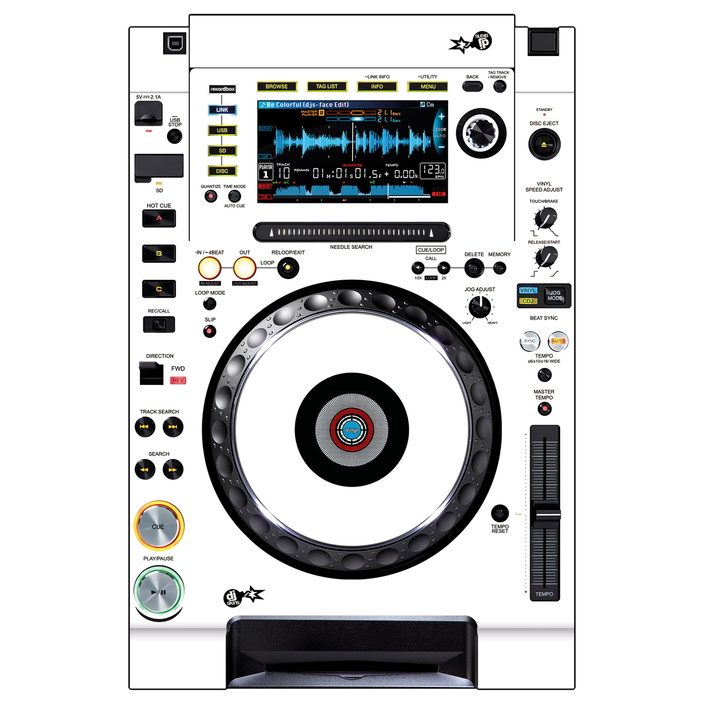 Pioneer DJ CDJ 2000 NEXUS Skin - Hvid